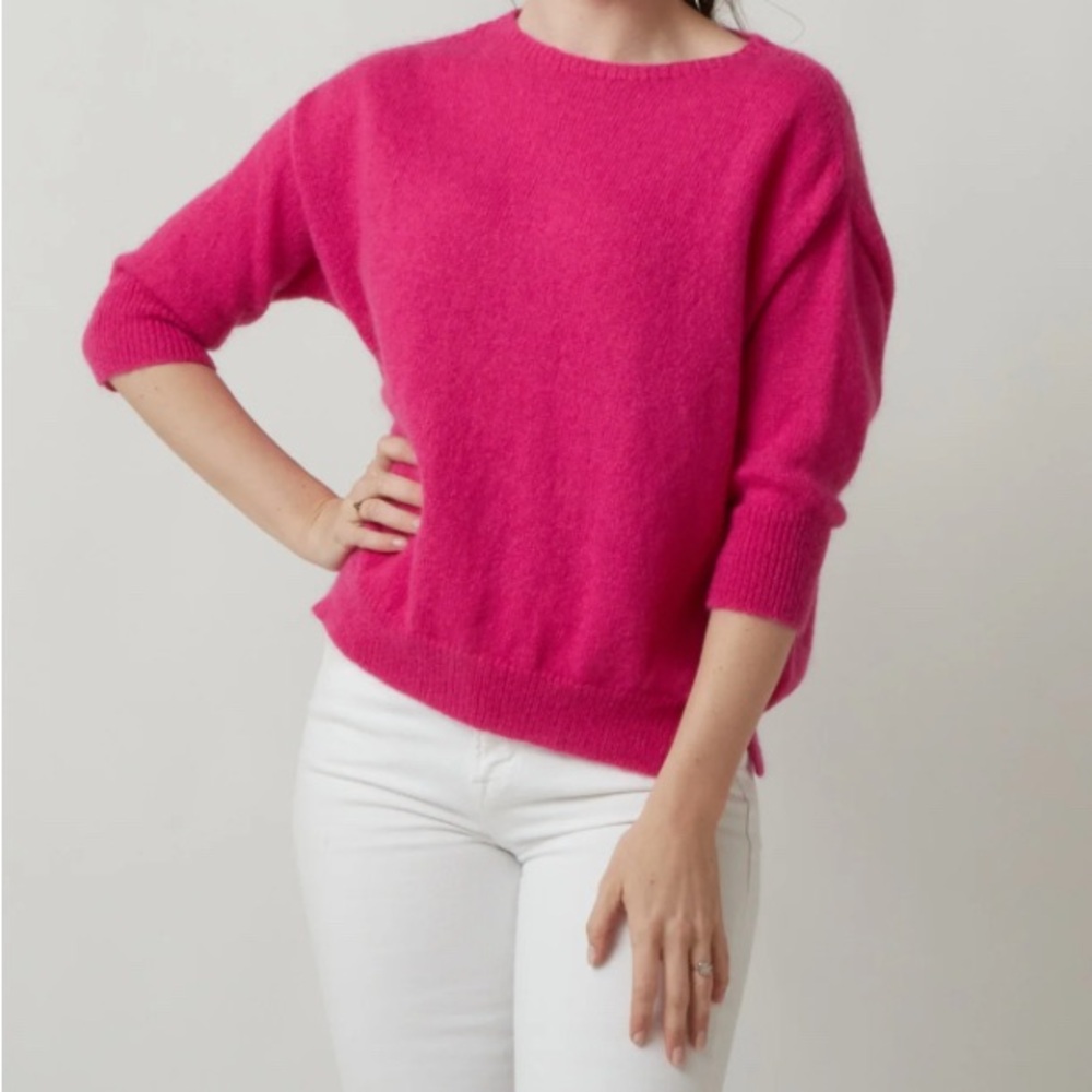 Vibrant Fuchsia Crew Neck Sweater